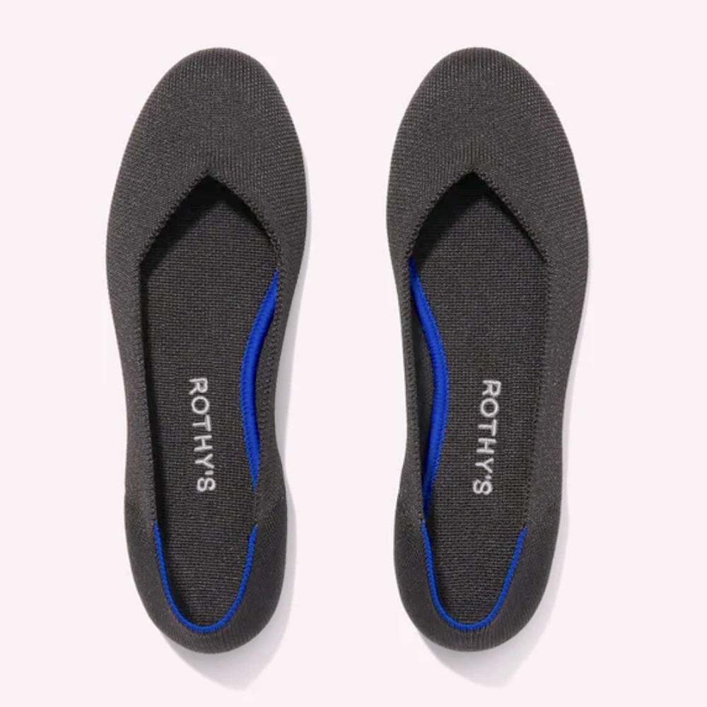 ROTHY’S The FLAT Classic Round Toe Style EUC in Solid Black Size 8